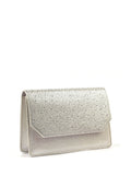 Rihanna lunar silver clutch bag with detachable strap, UK version