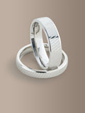 Silver tone stainless steel etched ring pack (British brand)