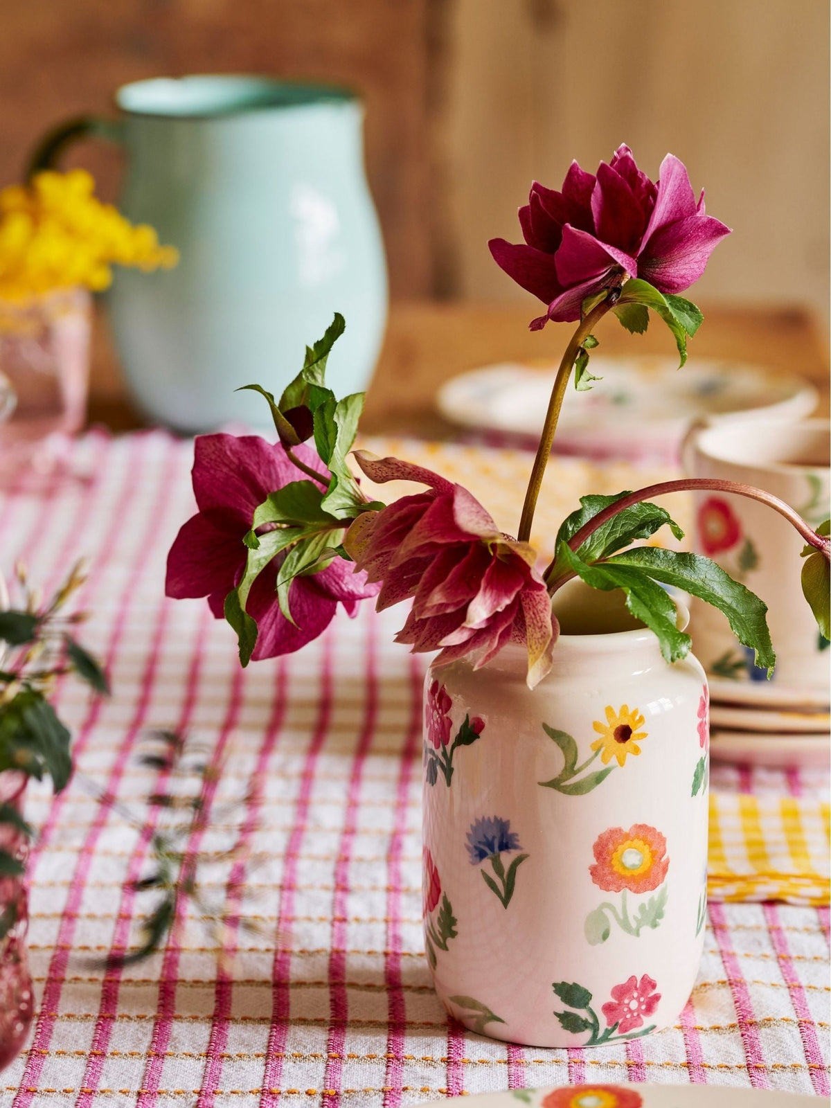 Emma Bridgewater cream poppies and pinks medium jam jar - British product