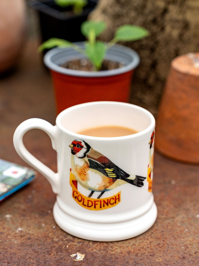 Emma Bridgewater Cream Goldfinch half pint mug - British product