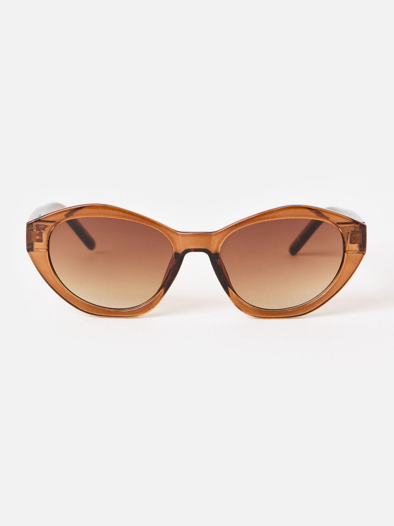 Oliver Bonas brown mocha crystal angled oval sunglasses (British brand)