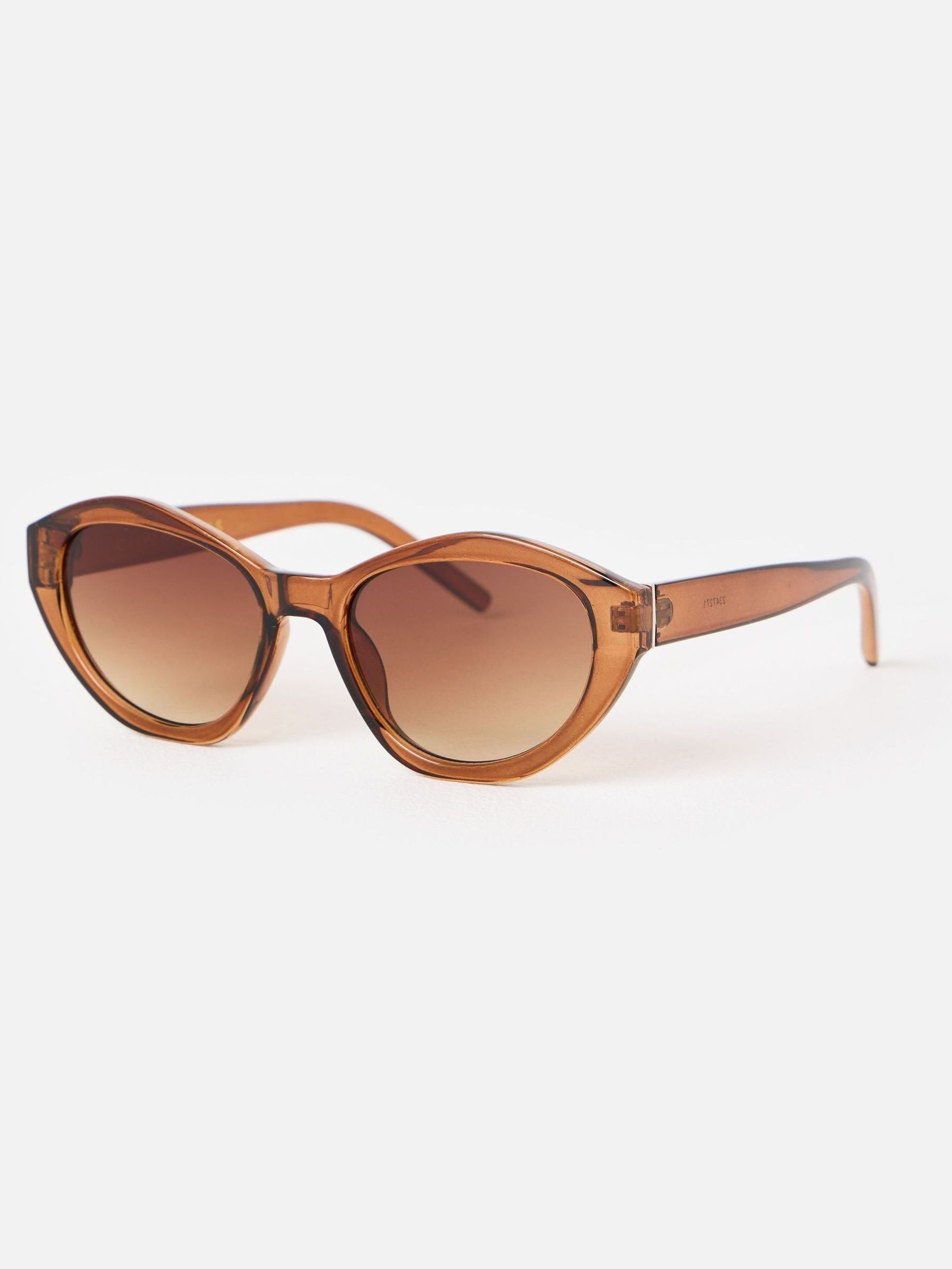 Oliver Bonas brown mocha crystal angled oval sunglasses (British brand)