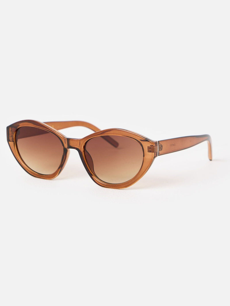 Oliver Bonas brown mocha crystal angled oval sunglasses (British brand)