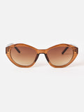 Oliver Bonas brown mocha crystal angled oval sunglasses (British brand)