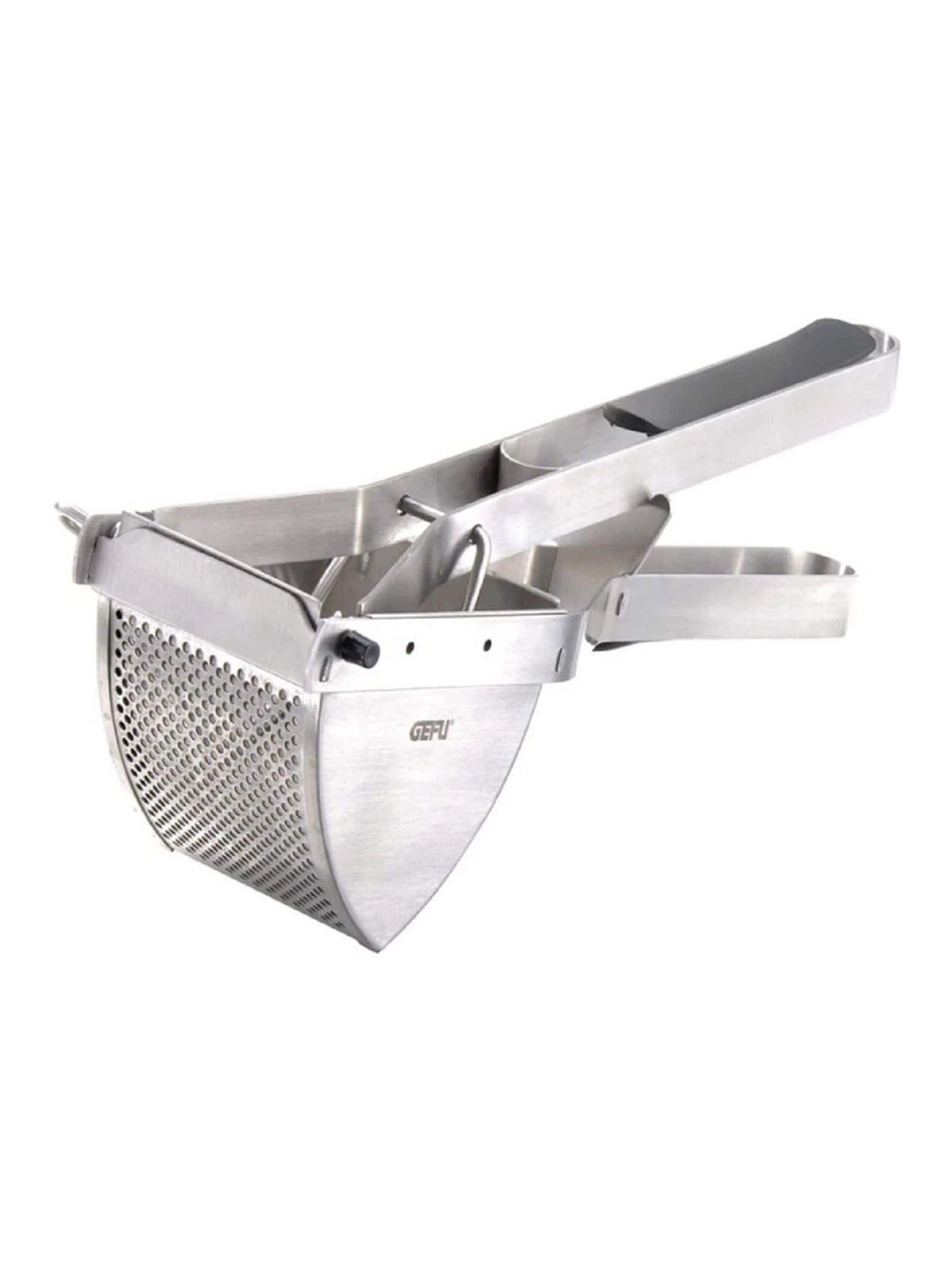 GEFU Silver Pantara Potato Press size ONE, imported from the UK