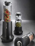 GEFU X-Plosion pepper mill and salt shaker black or silver (British brand)