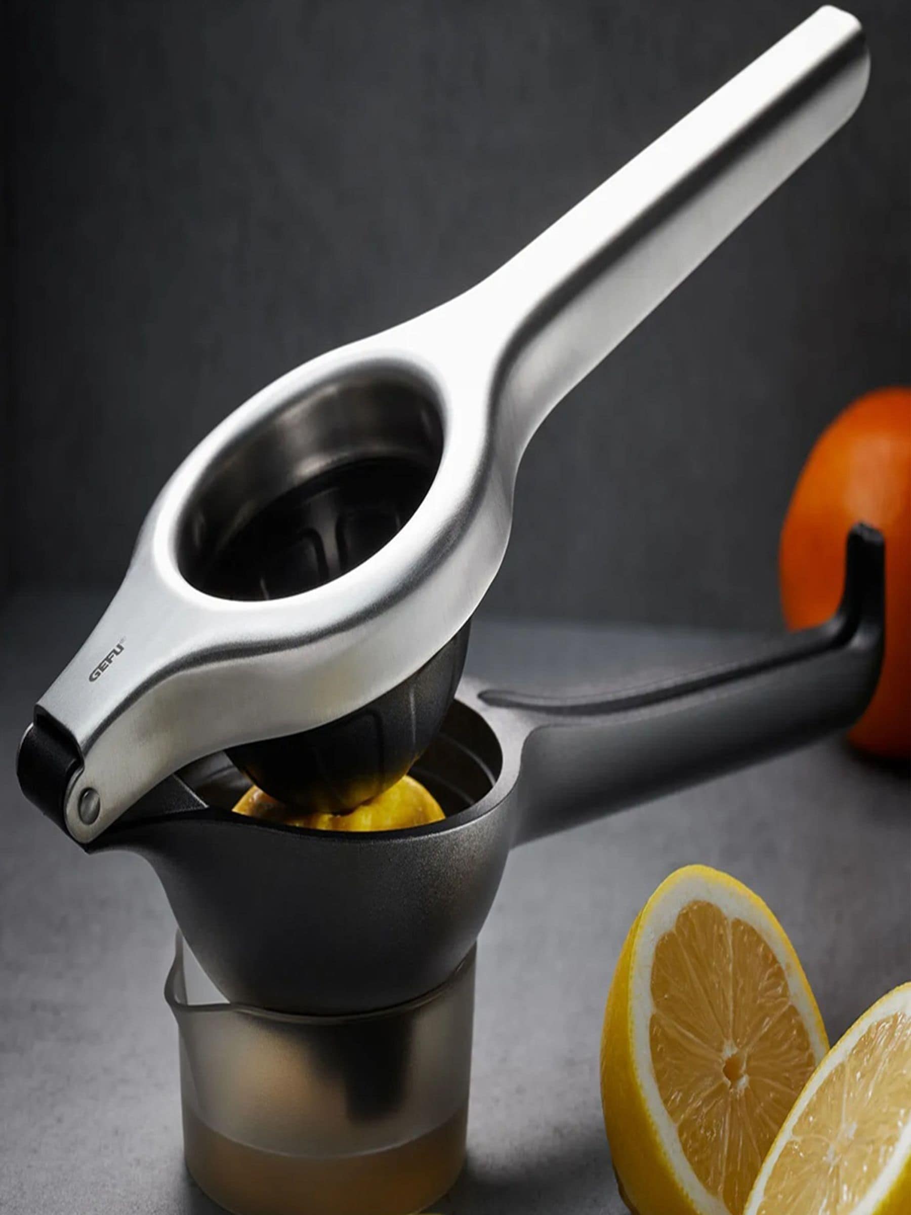 GEFU Lemon Pro citrus press stainless steel - British product
