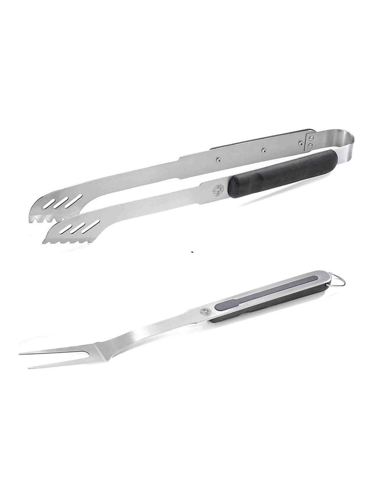 Gefu stainless steel BBQ tongs and fork set silver - British product