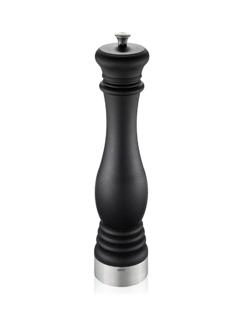 GEFU FLAVIO black salt pepper mill large, UK version