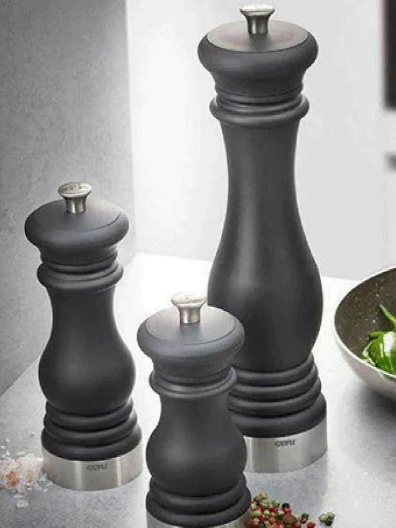 GEFU FLAVIO black salt pepper mill large, UK version