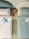 2 Pack Teal Blue Terrazzo Duvet Cover and Pillowcases Set
