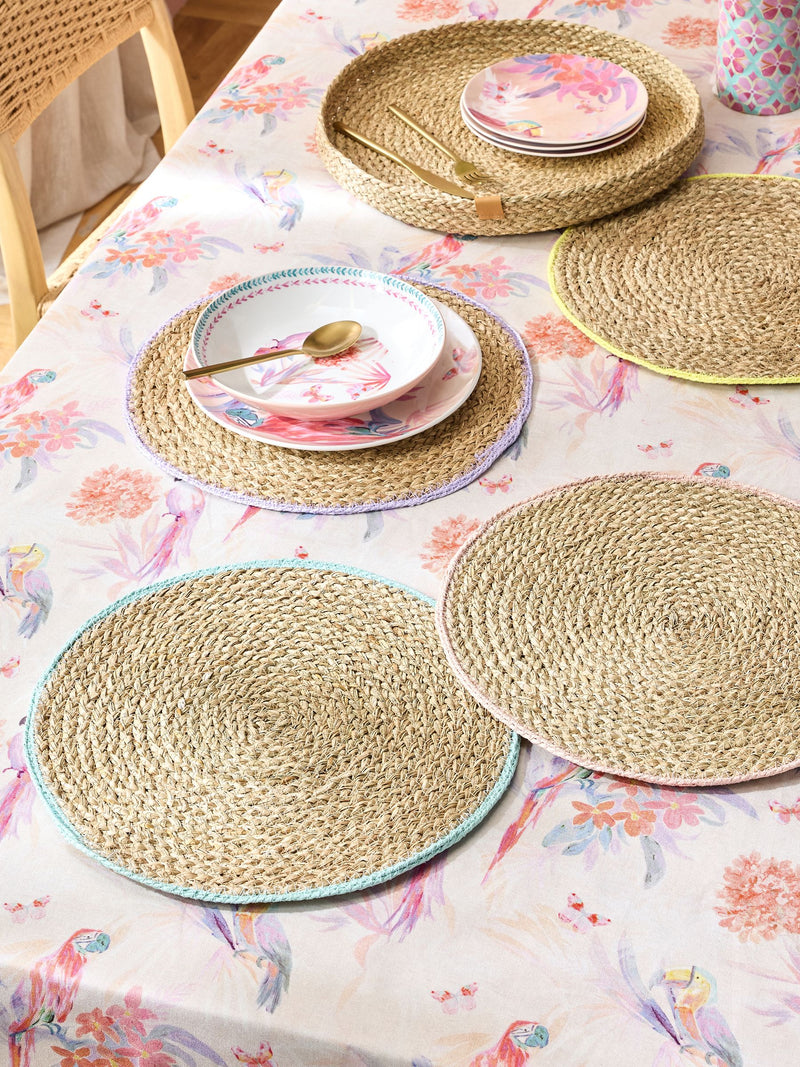Natural seagrass placemats set with holder (British brand)