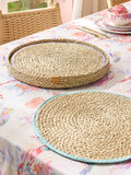 Natural seagrass placemats set with holder (British brand)