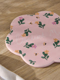 Handpainted pink flower coaster 12.5cm - British product
