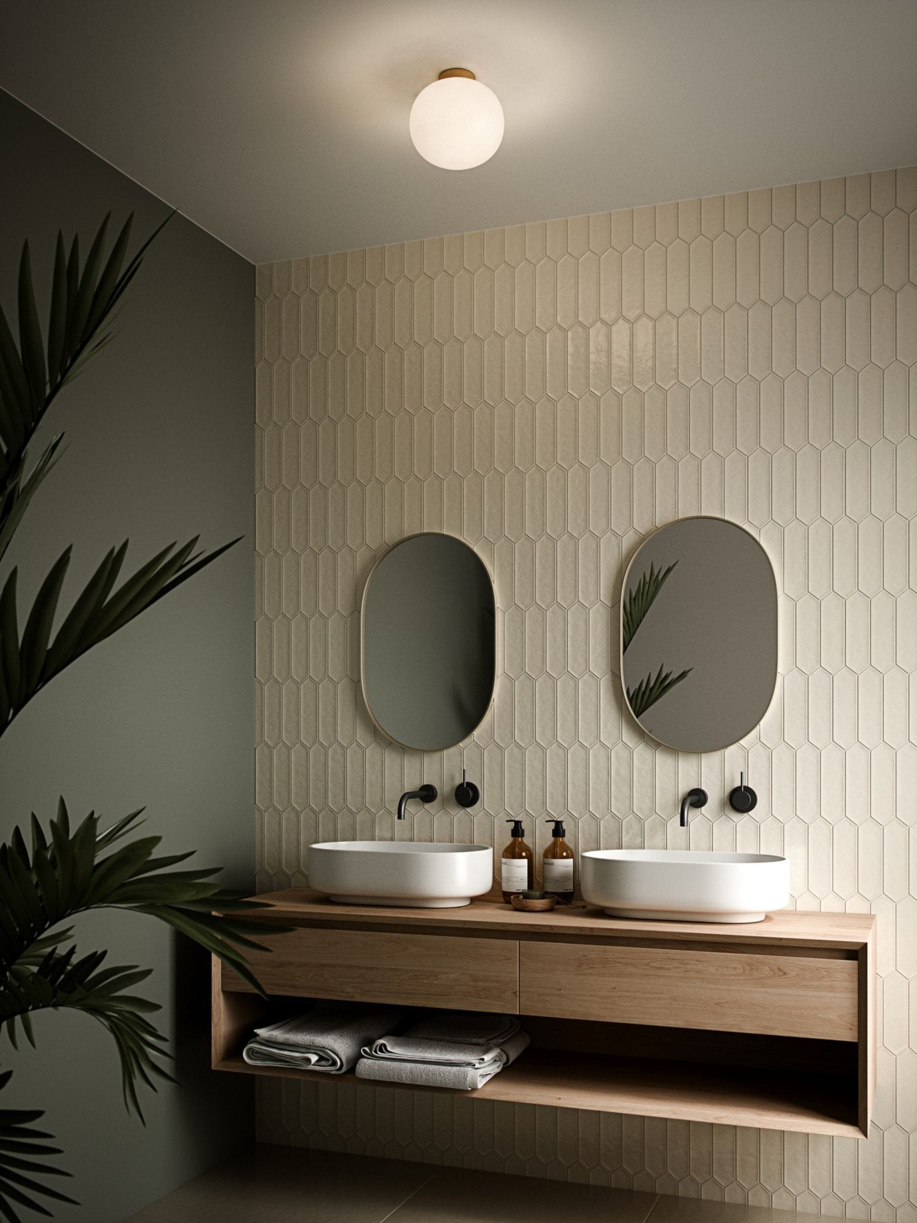Nordlux Alton ceiling light mouth-blown glass brass (British brand)