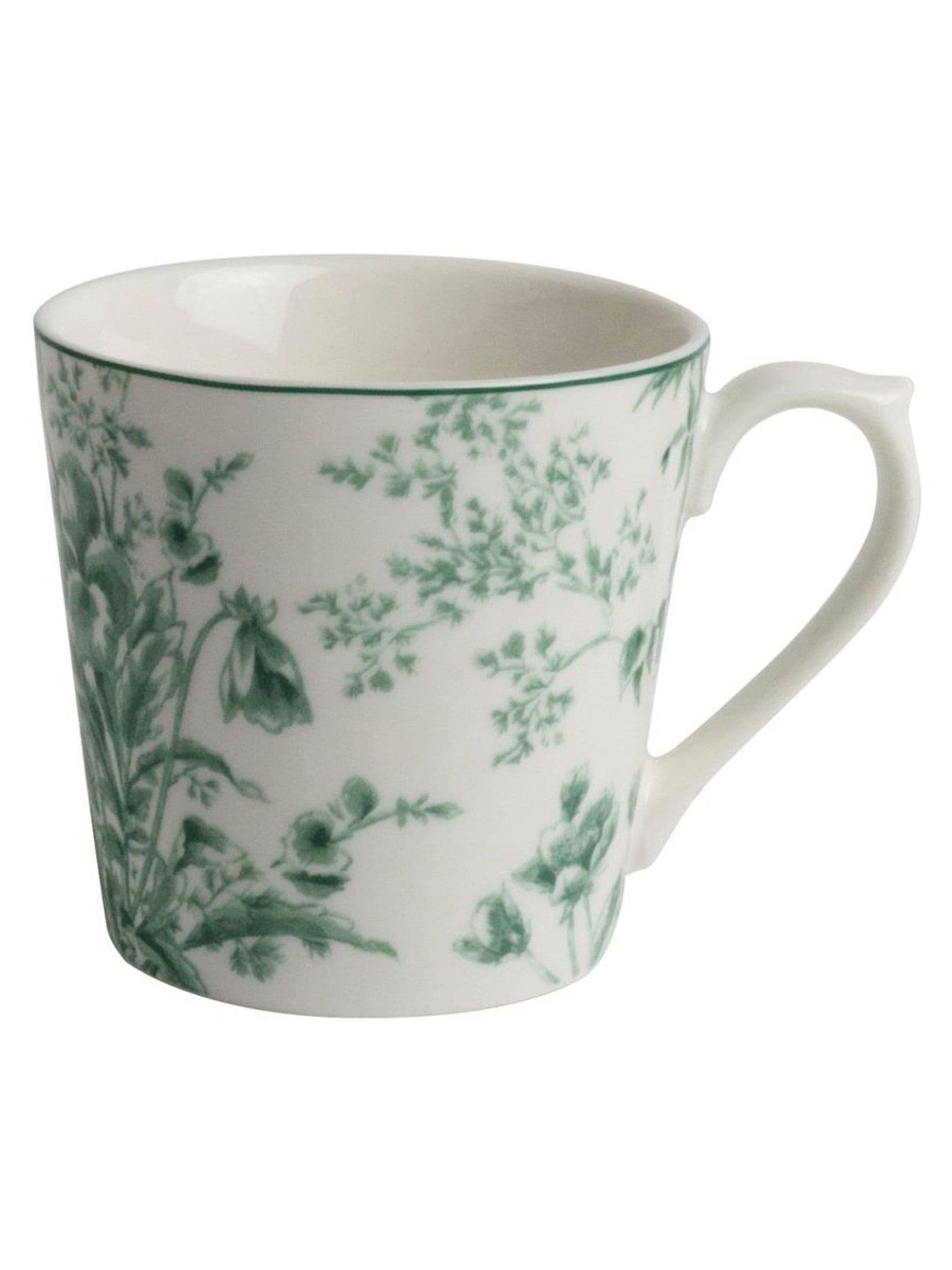 Laura Ashley porcelain mugs set of 4 in teal green, UK version