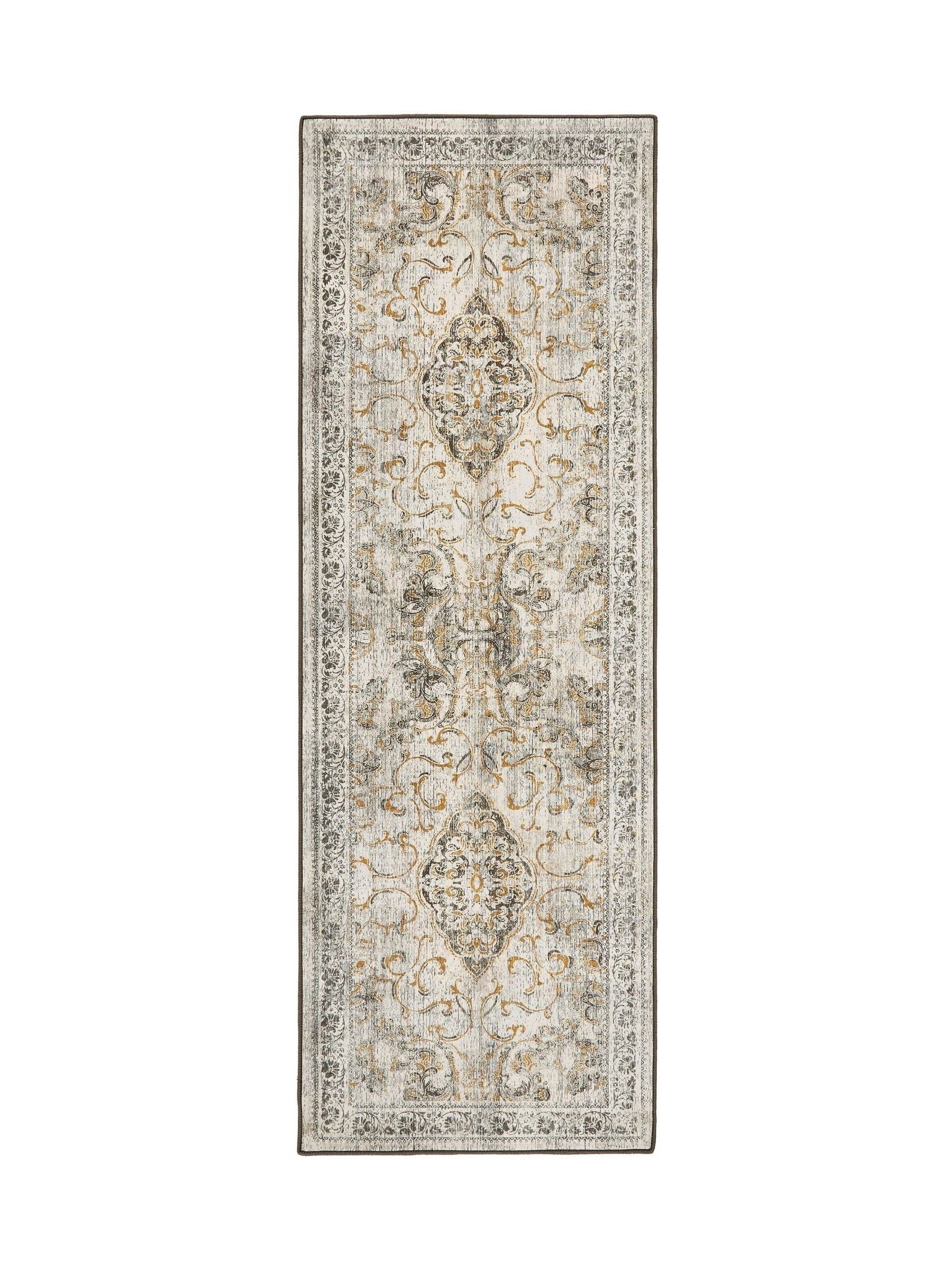 Hug Rug Baroque gold grey runner 75x220 cm - British product