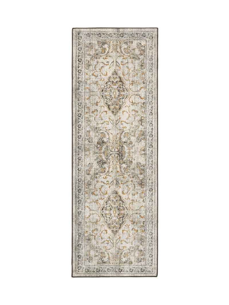 Hug Rug Baroque gold grey runner 75x220 cm - British product