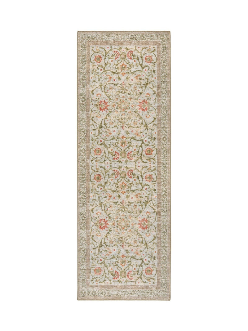 Hug Rug beige green floral runner 75x220cm, UK version