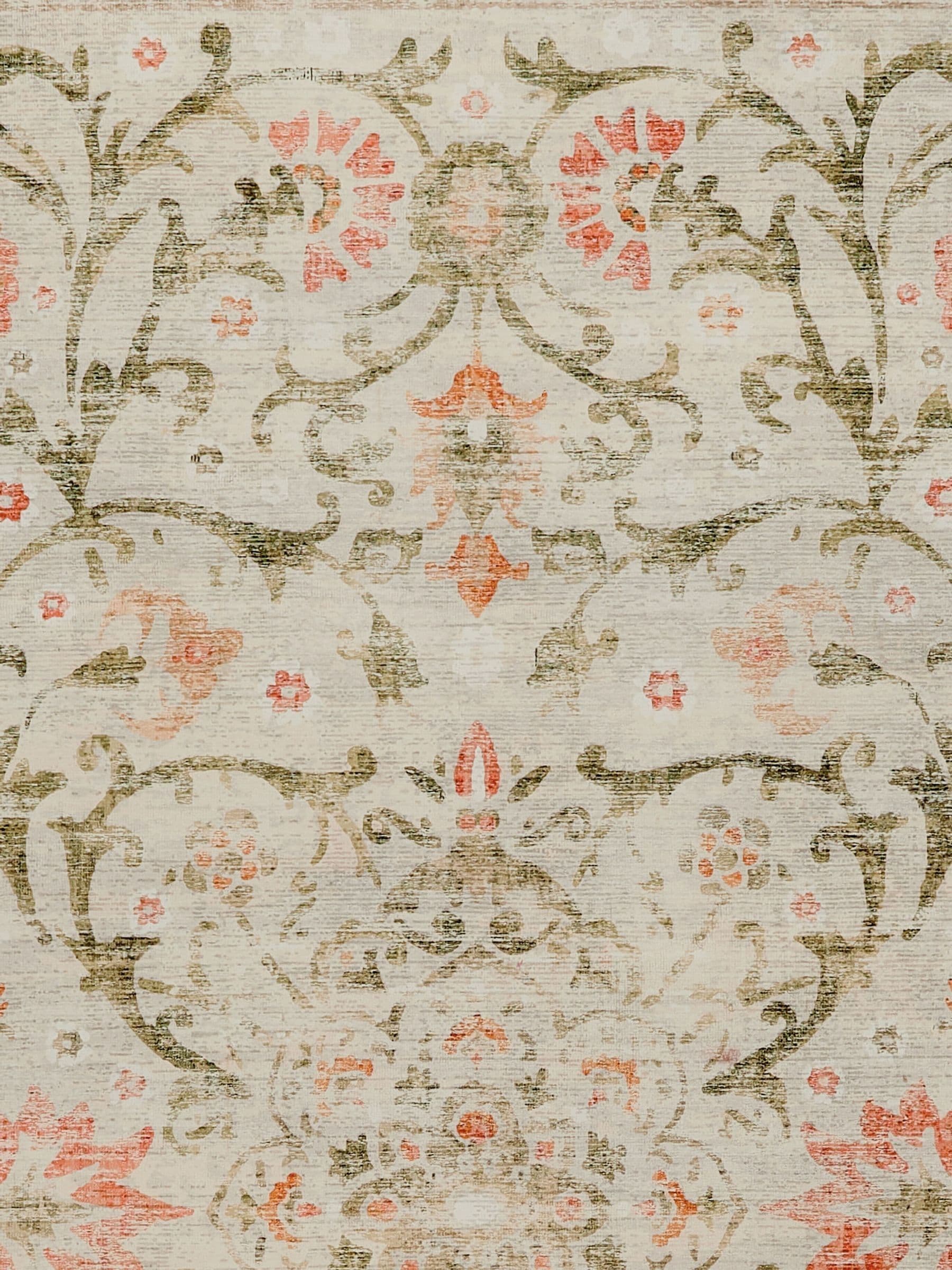 Hug Rug beige green floral runner 75x220cm, UK version