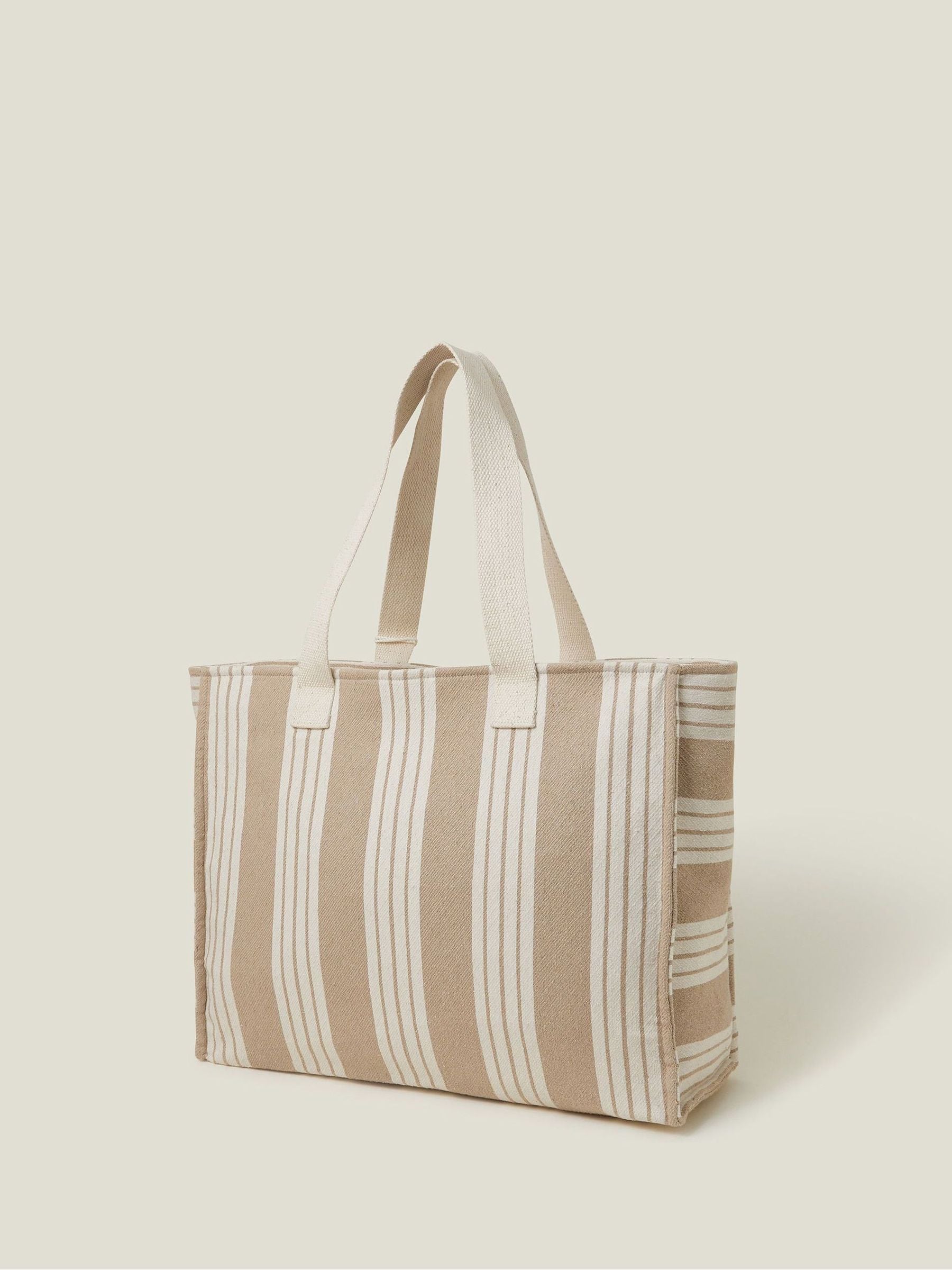 Accessorize natural large stripe beach bag, UK version