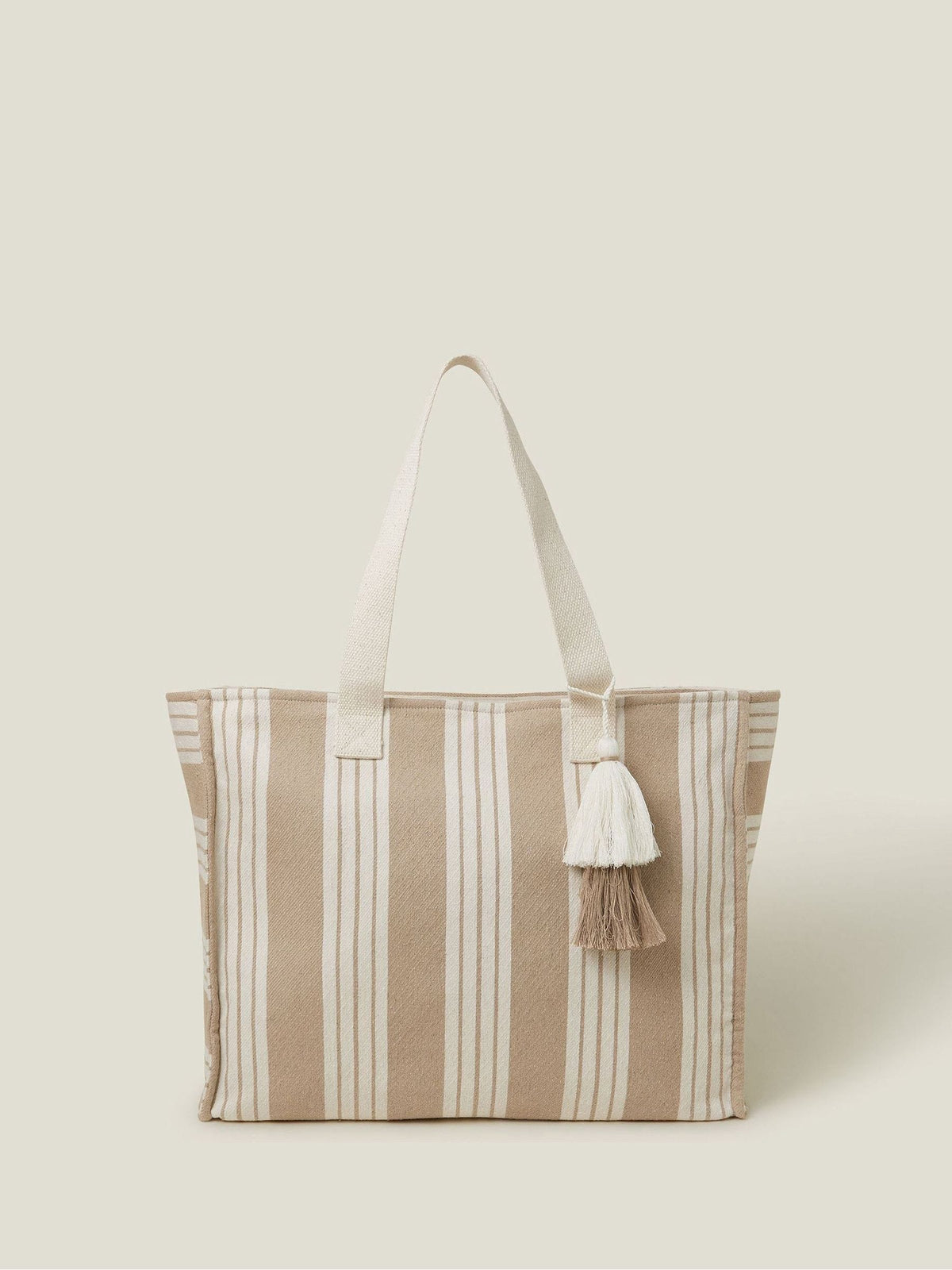Accessorize natural large stripe beach bag, UK version