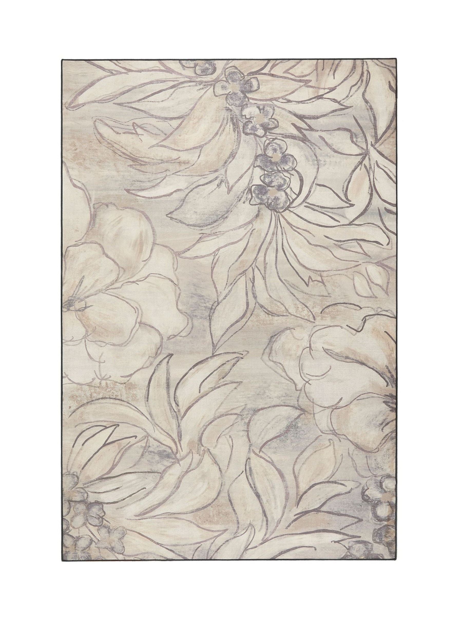 Hug Rug washable art floral print rug - British product