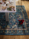 Hug Rug Navy Blue Midnight Paisley rug - British product
