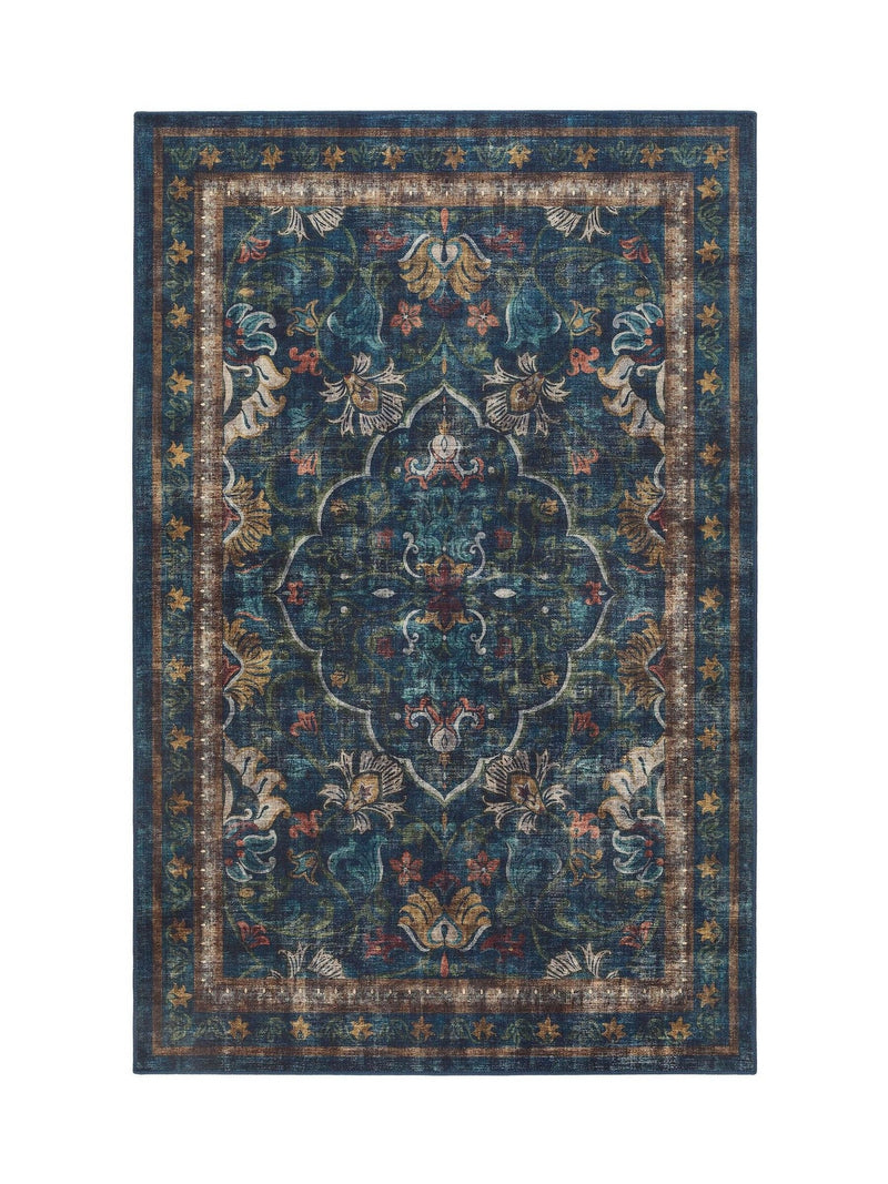 Hug Rug Navy Blue Midnight Paisley rug - British product