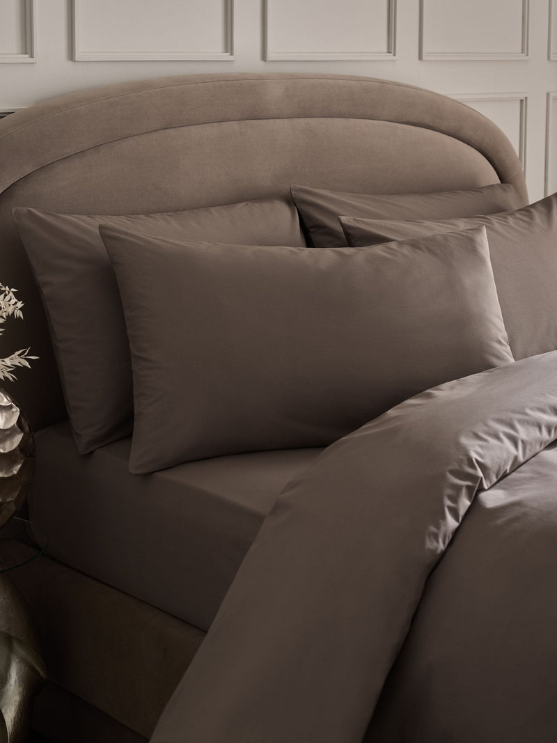 Set of 2 Dark Natural Cotton Rich Pillowcases