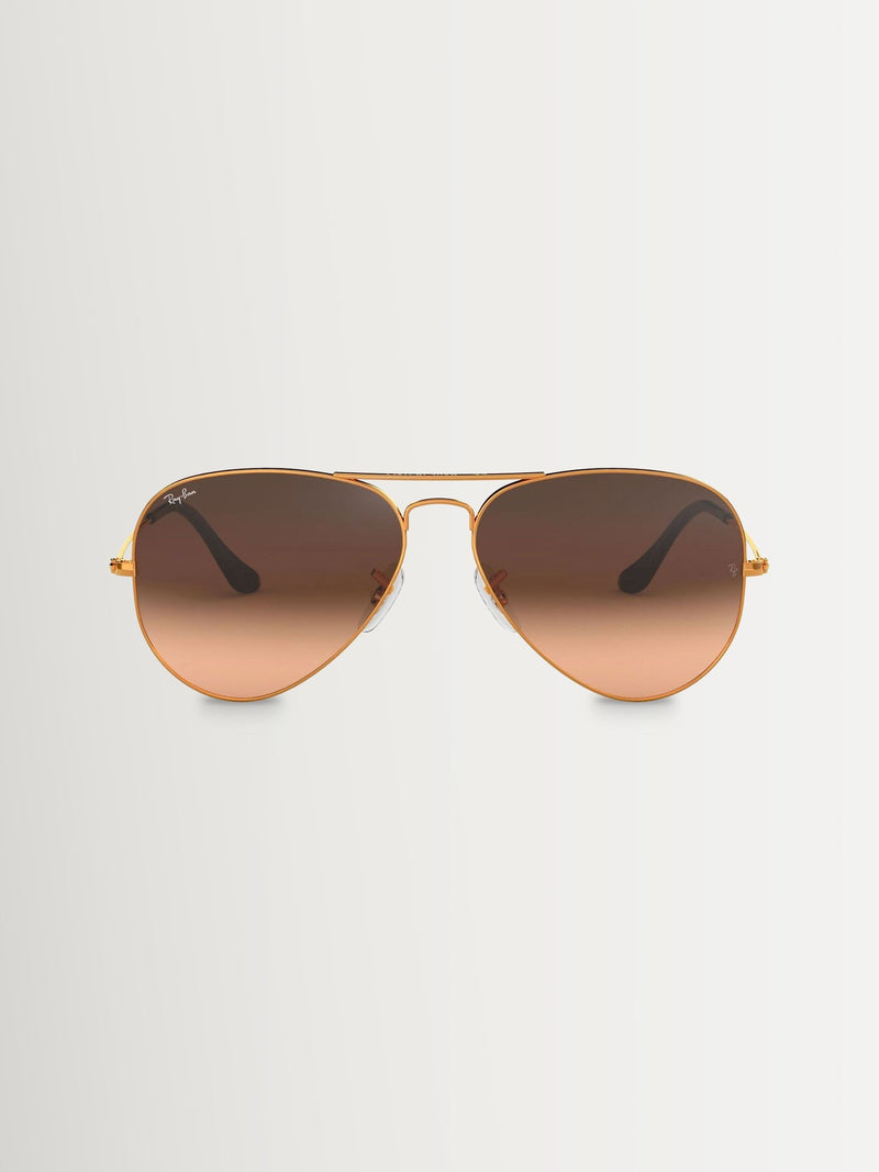 Ray-Ban metal aviator sunglasses brown gradient large, imported from the UK