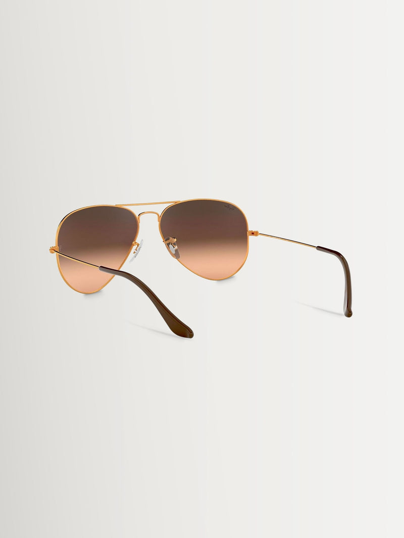 Ray-Ban metal aviator sunglasses brown gradient large, imported from the UK