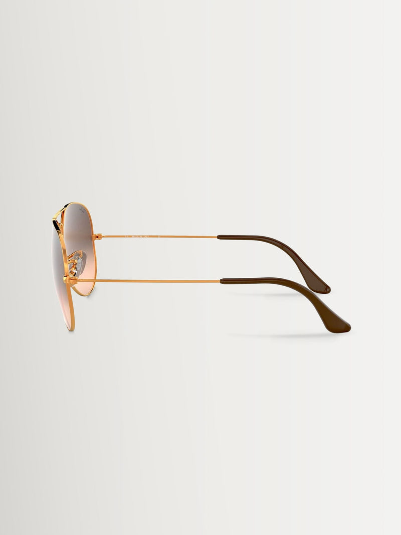 Ray-Ban metal aviator sunglasses brown gradient large, imported from the UK