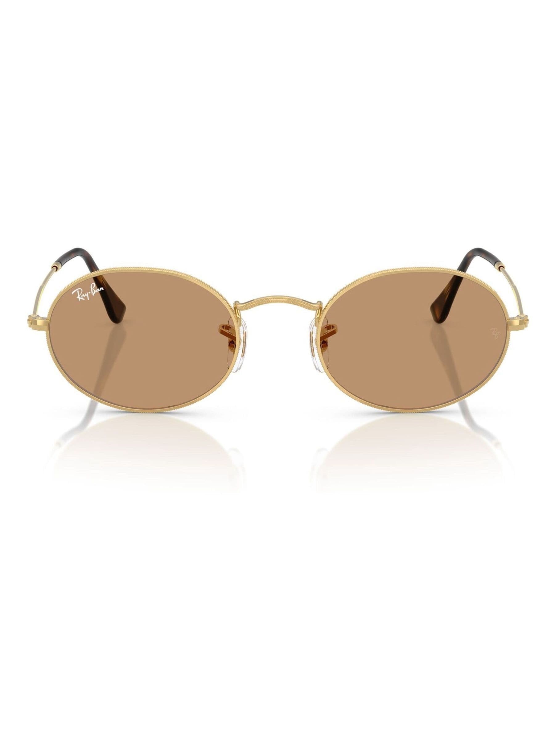 Ray-Ban gold oval sunglasses metal frame brown lenses - British product