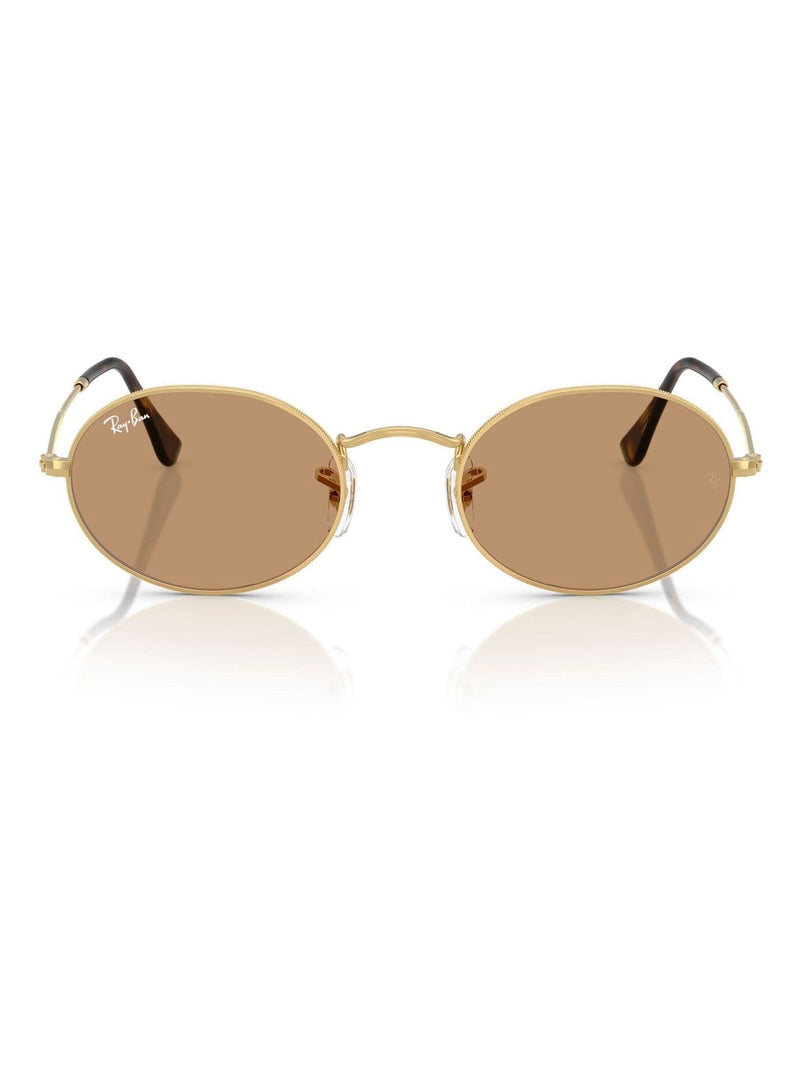 Ray-Ban gold oval sunglasses metal frame brown lenses - British product