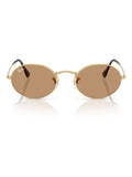 Ray-Ban gold oval sunglasses metal frame brown lenses - British product