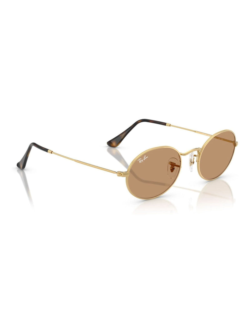 Ray-Ban gold oval sunglasses metal frame brown lenses - British product