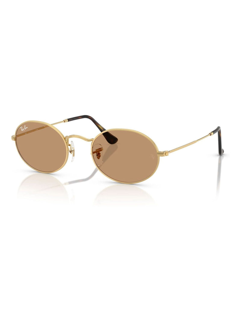 Ray-Ban gold oval sunglasses metal frame brown lenses - British product