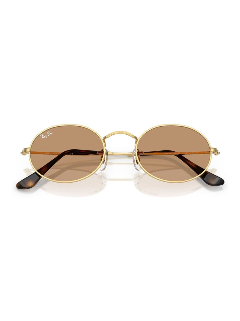 Ray-Ban gold oval sunglasses metal frame brown lenses - British product
