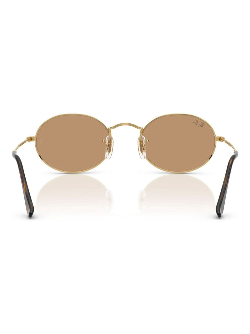 Ray-Ban gold oval sunglasses metal frame brown lenses - British product