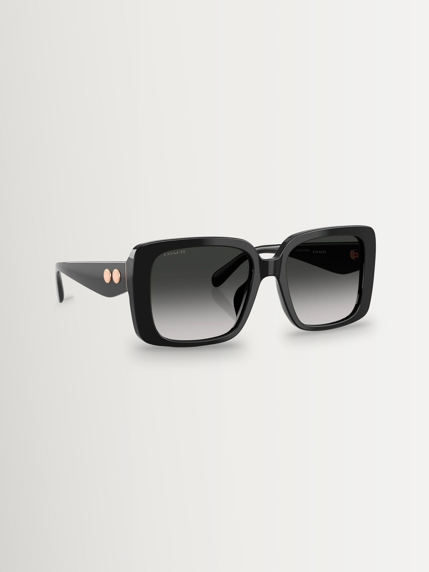 Coach square sunglasses black frame grey gradient lenses - British product