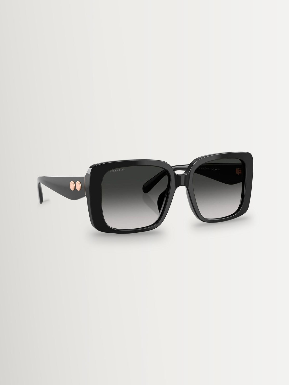 Coach square sunglasses black frame grey gradient lenses - British product