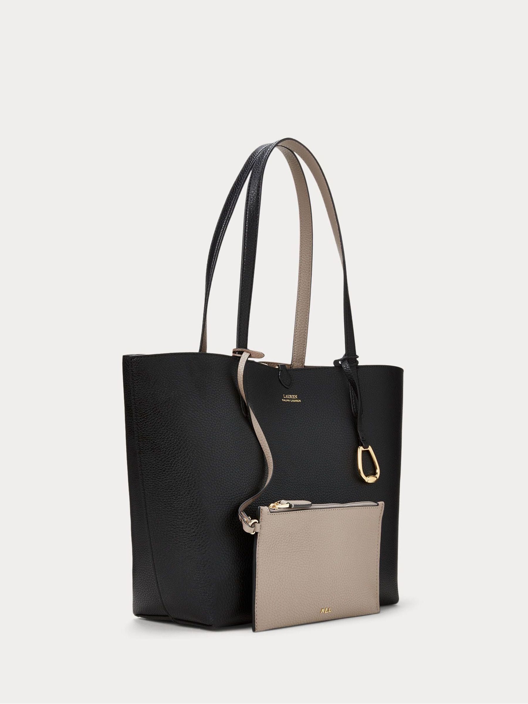 Lauren Ralph Lauren reversible tote bag black and taupe medium - British product