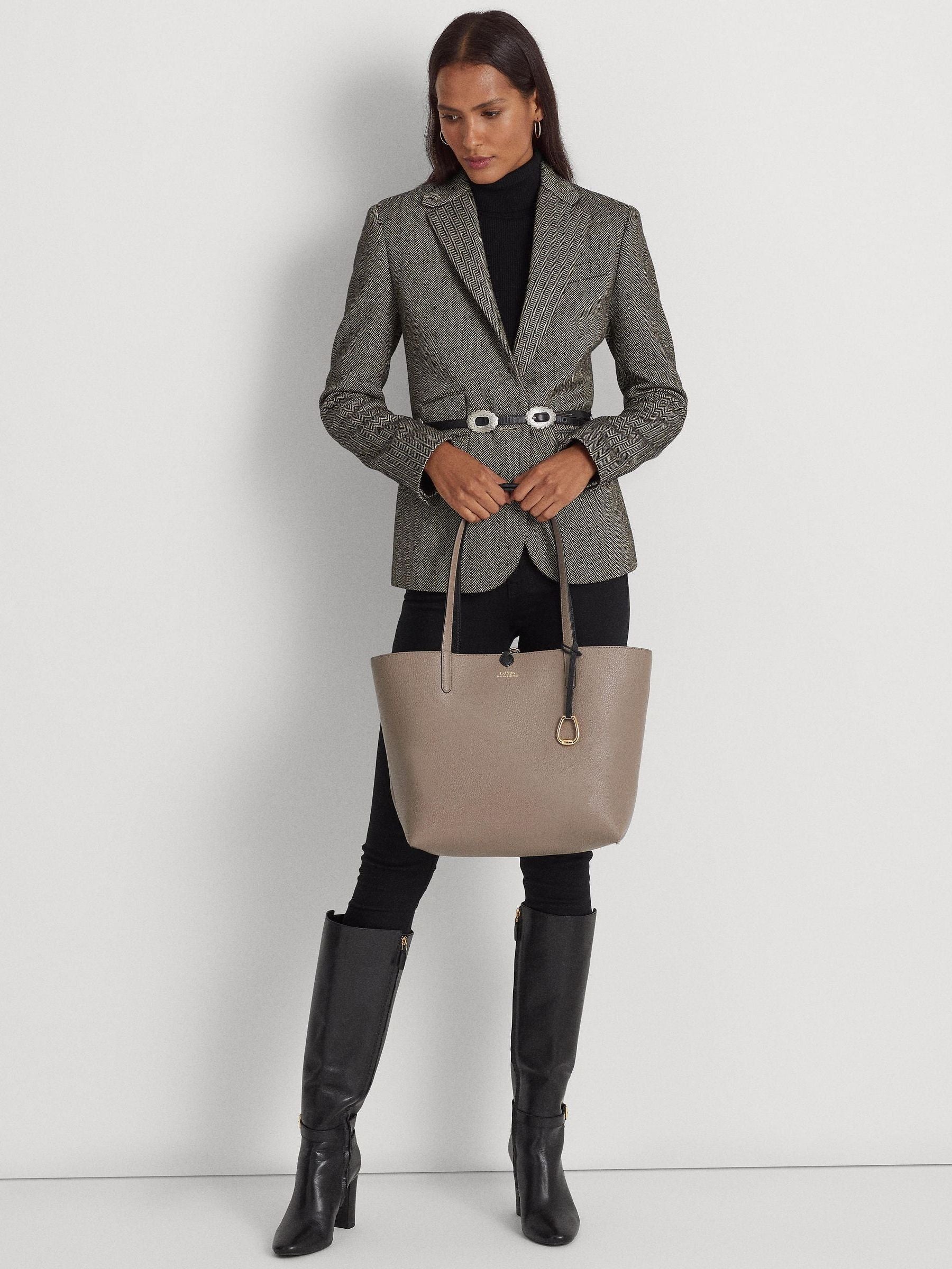 Lauren Ralph Lauren reversible tote bag black and taupe medium - British product