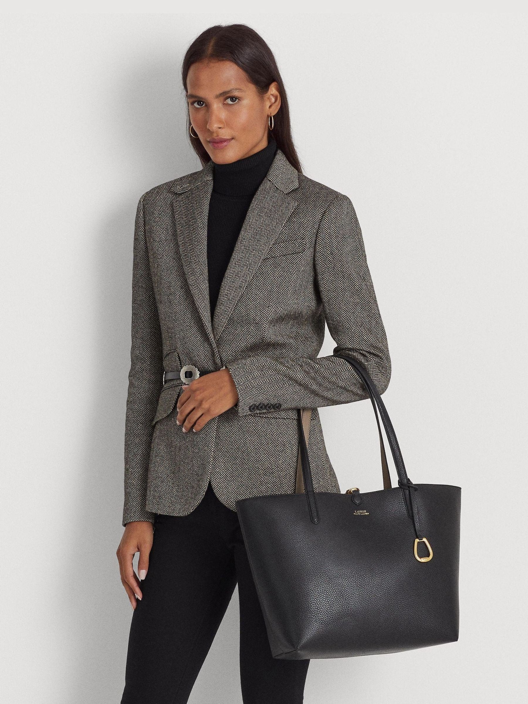 Lauren Ralph Lauren reversible tote bag black and taupe medium - British product