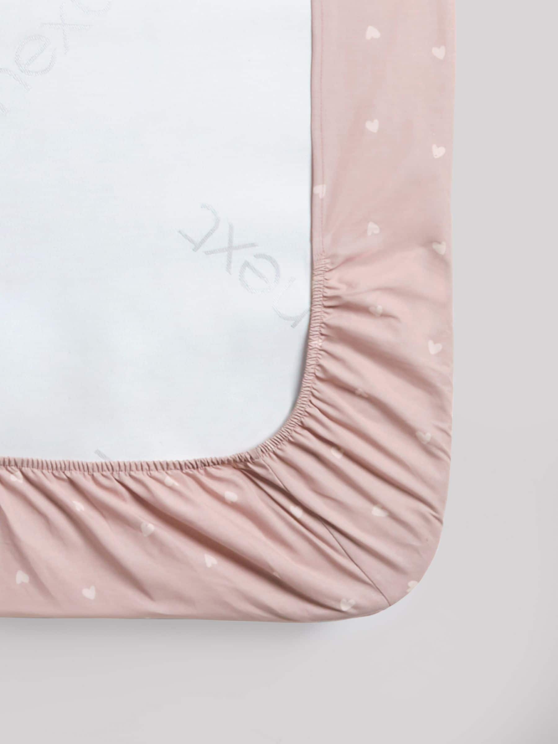 Pink Hearts fitted bed sheets 2 pack, imported from the UK