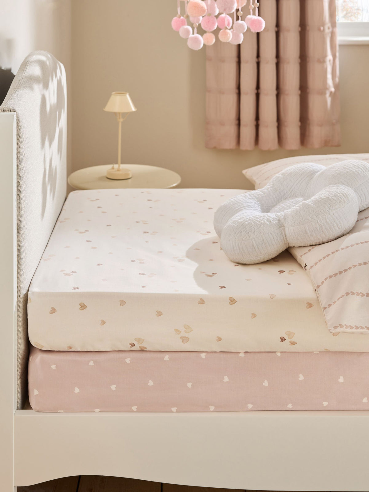 Pink Hearts fitted bed sheets 2 pack, imported from the UK