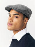 Charcoal herringbone flat cap, UK version