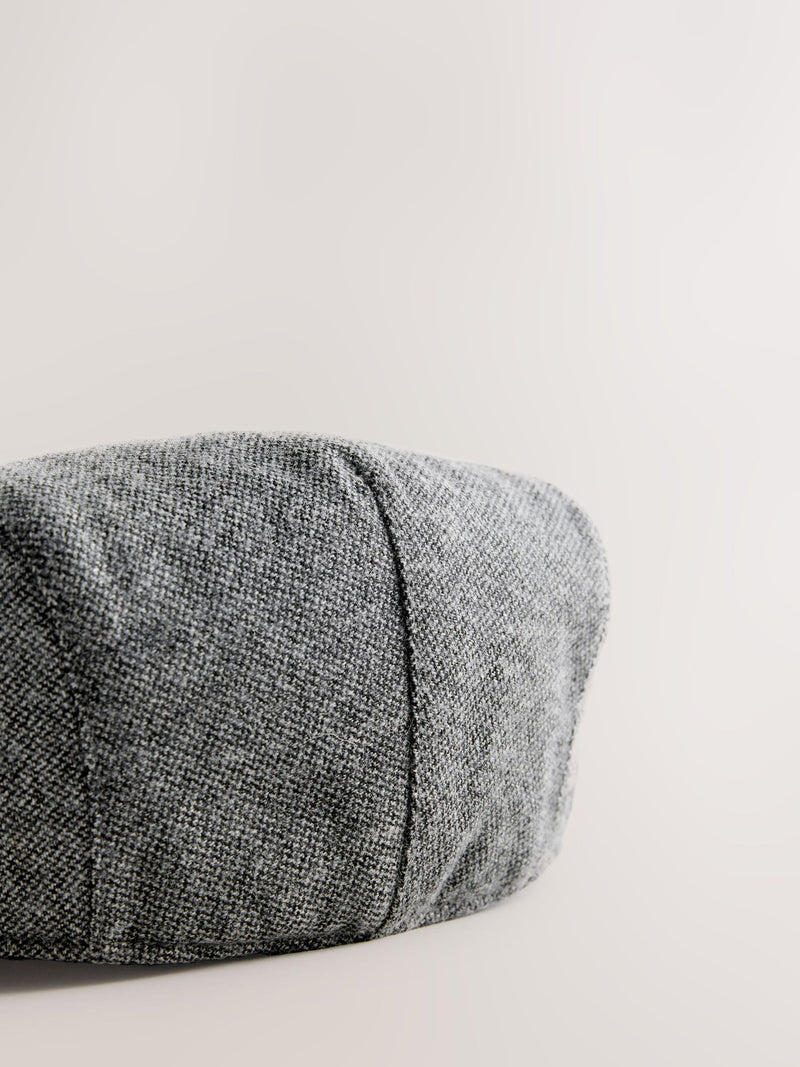 Charcoal herringbone flat cap, UK version