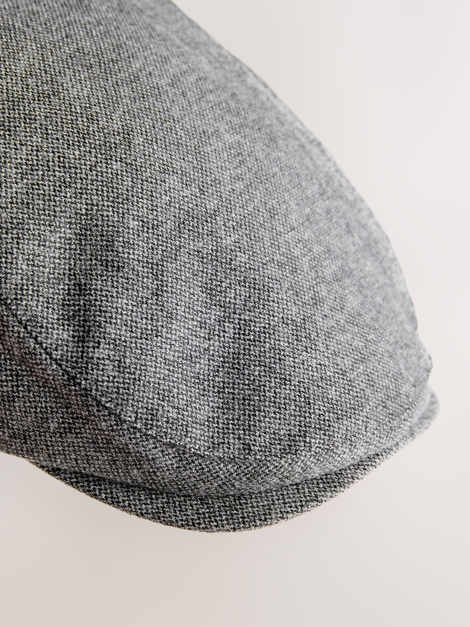 Charcoal herringbone flat cap, UK version